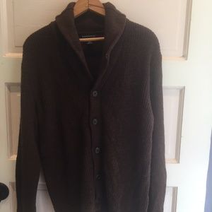 Lands End Mens Small Brown Shawl Collar 